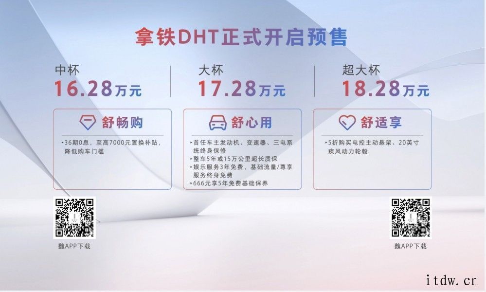 魏牌拿铁 DHT 开启预售:4