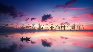 三亚渔村在哪(三亚渔村在哪里)