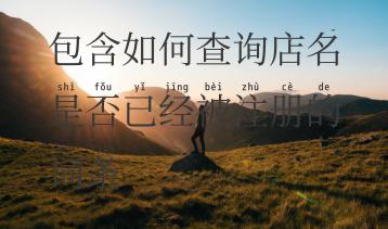 包含如何查询店名是否已经被注册的词条