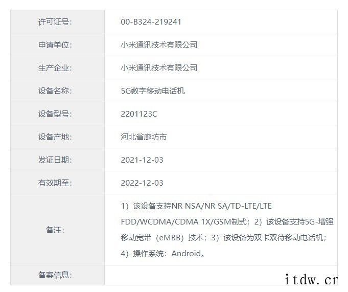 小米12/Pro系列入网工信部,国行将至:有望 12 月 2