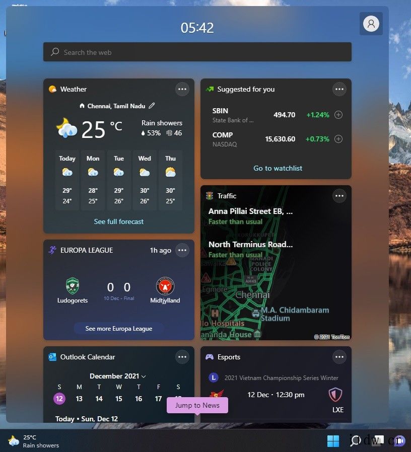 全新 Win11 任务栏天气小部件抢先看