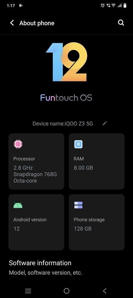 iQOO Z3 海外率先获推 Funtouch OS 12,