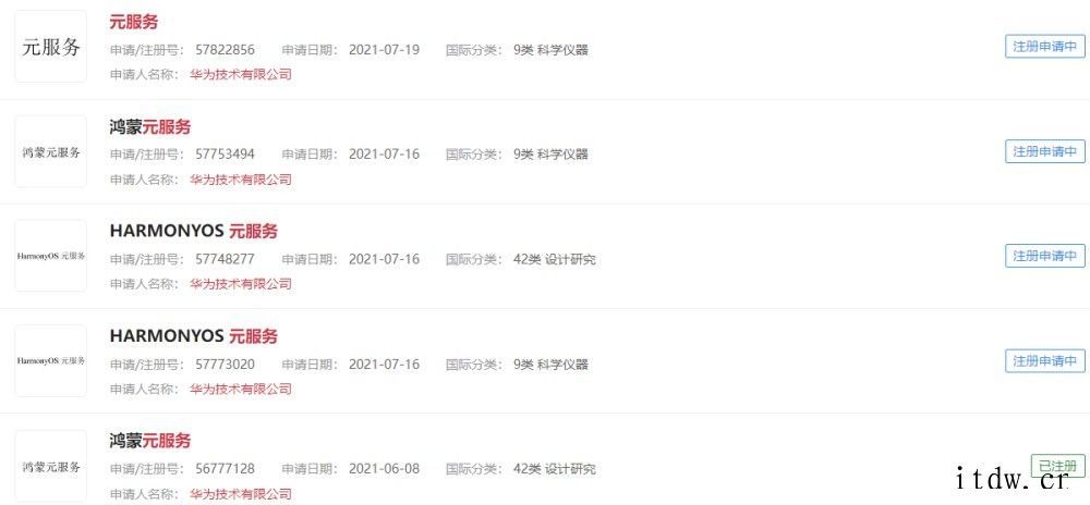 华为申请元 OS 商标 详情请欣赏