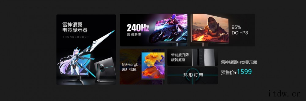 雷神发布新款 mini LED 显示器:4K 144Hz,4