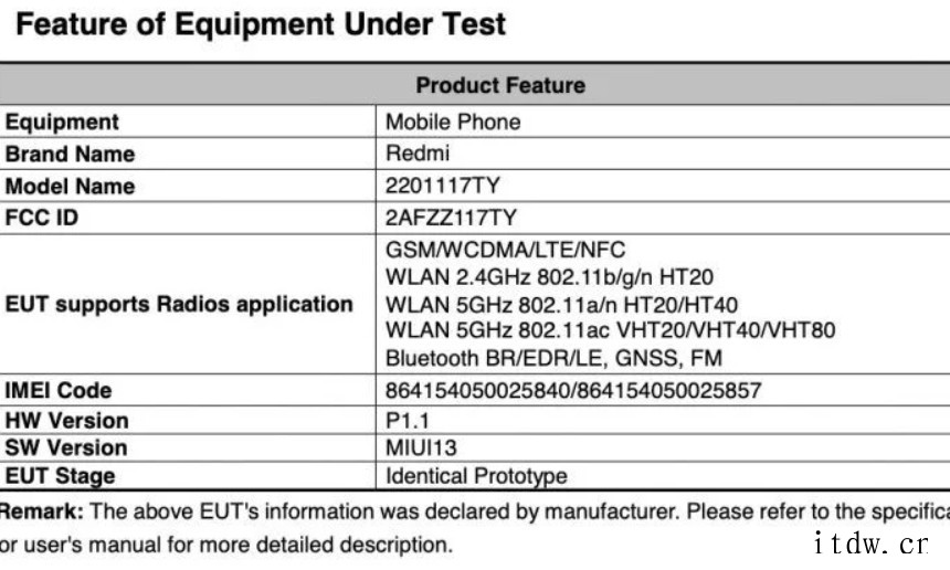 小米 Redmi Note 11S 通过 FCC 认证:预装