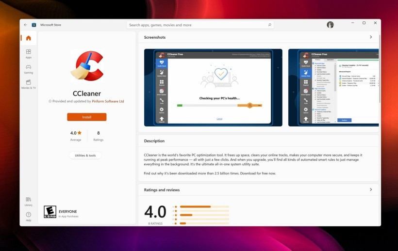 恩恩怨怨几时休:CCleaner 现已上线 Win11 微软