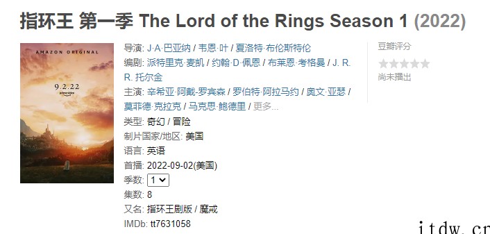 亚马逊 Prime 可享:《指环王》网剧将于 2022 年 