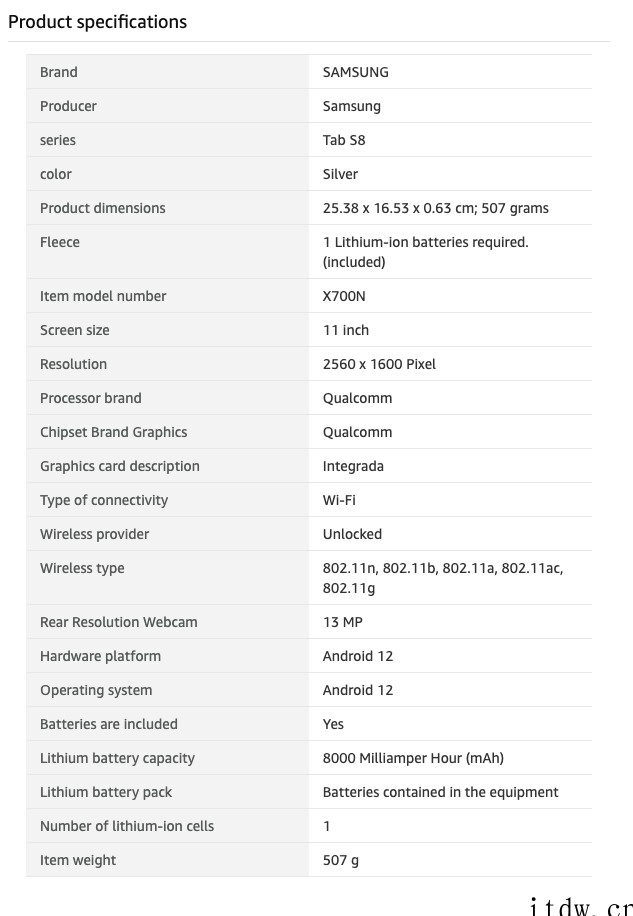 三星 Galaxy Tab S8 系列偷跑:3 种尺寸,S8