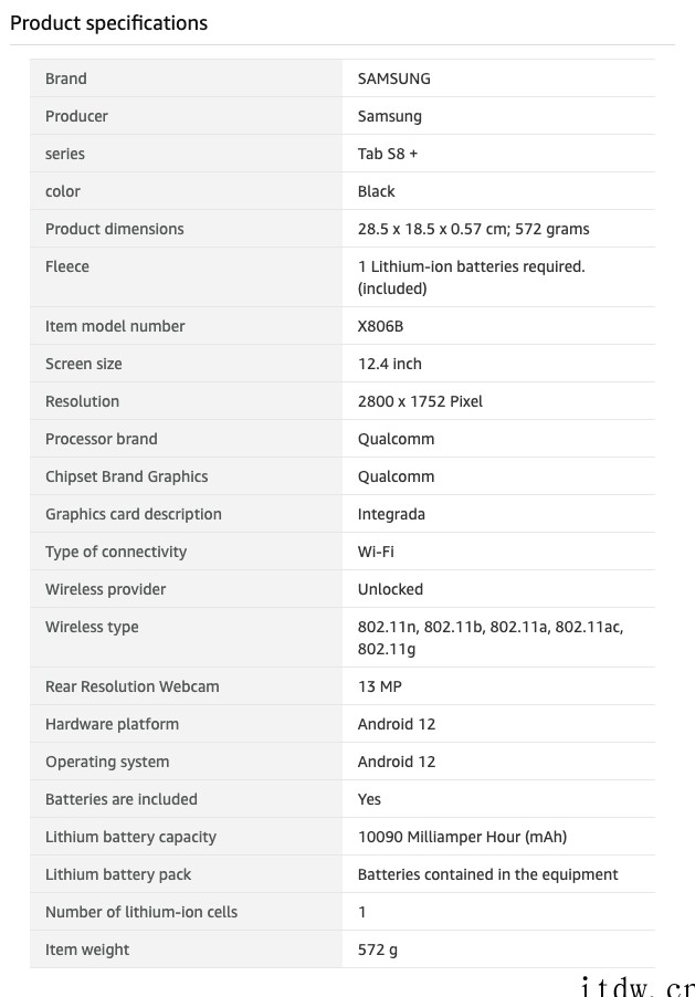 三星 Galaxy Tab S8 系列偷跑:3 种尺寸,S8