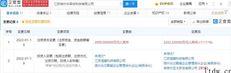 英特尔投资神州半导体,后者经营范围含医疗器械生产