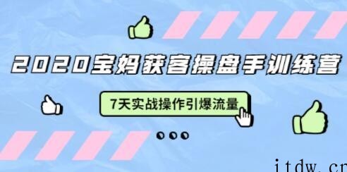 宝妈获客引流技术训练营，7天实战操作引爆流量