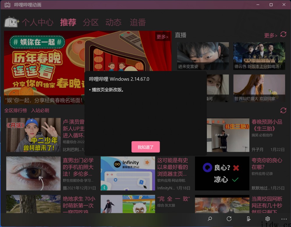 B站哔哩哔哩动画 Win11/10 UWP 正式版 v2