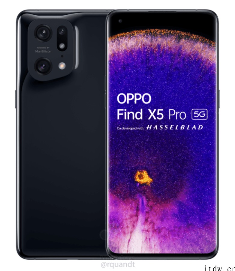 哈苏+马里亚纳,OPPO Find X5 Pro 官方渲染图