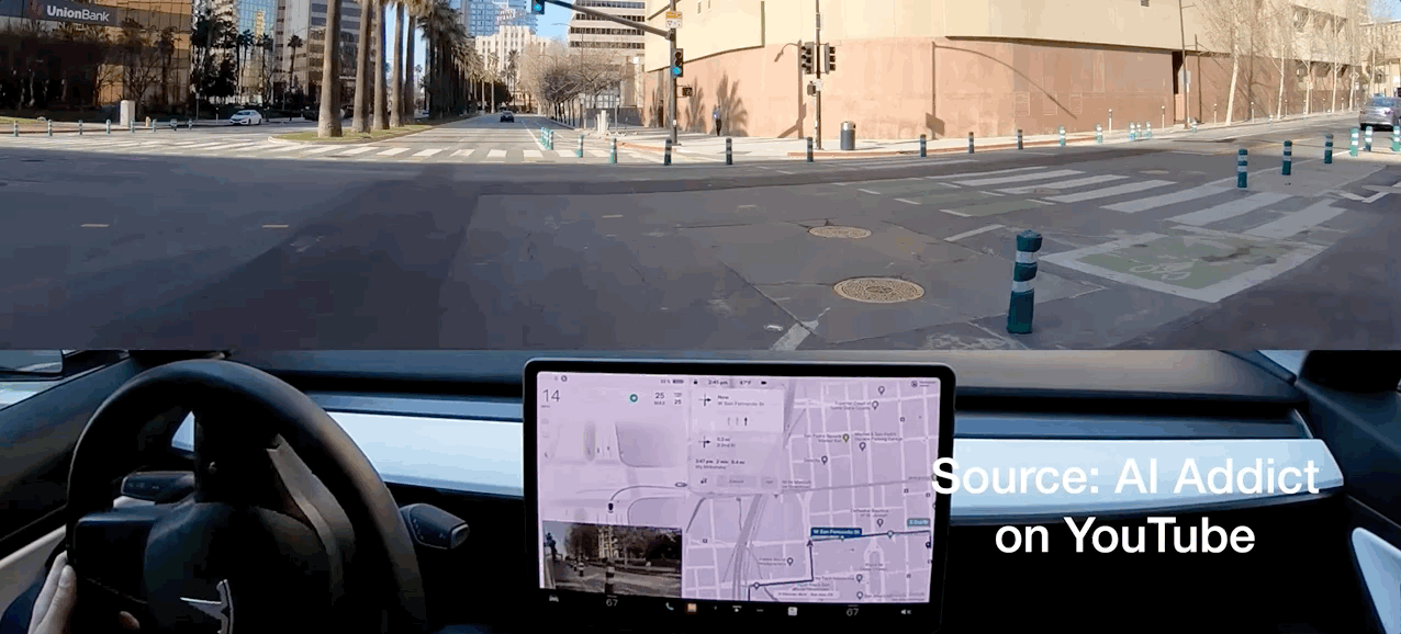 特斯拉 FSD Beta 事故首次被录下,撞到马路柱子