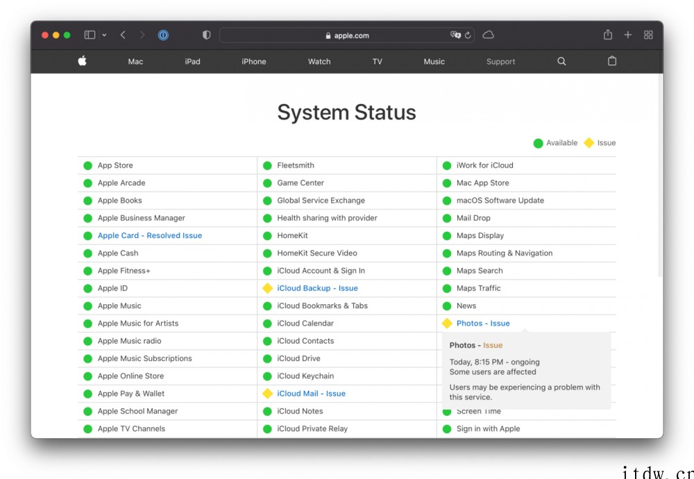 苹果 Mac 版 iCloud 又出现 Bug,不断弹出服务