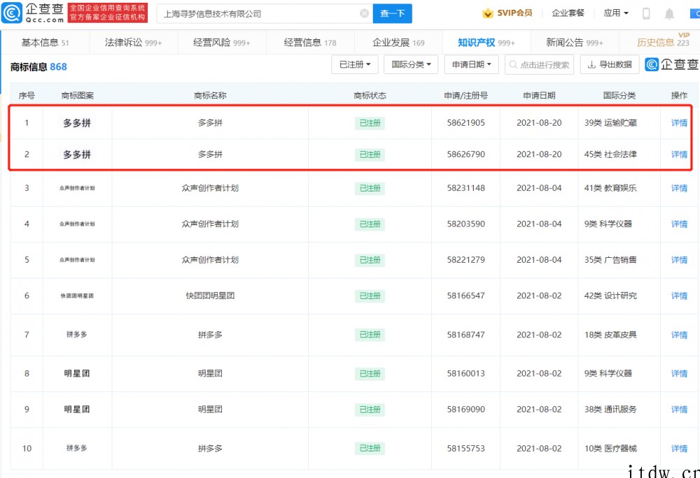 拼多多成功注册“多多拼”商标
