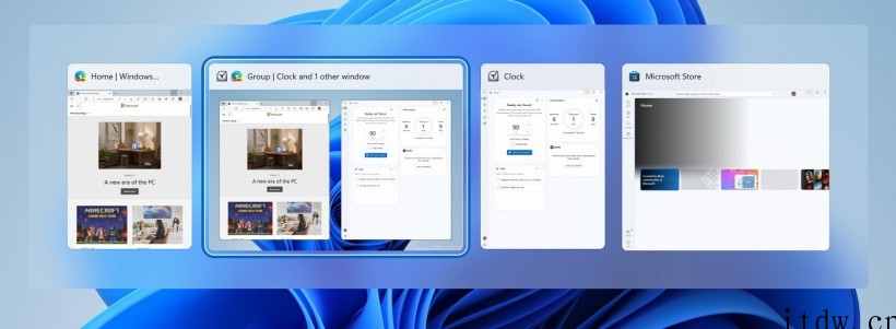 微软 Win11 预览版 Snap 多任务体验:新的视觉 U