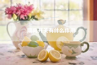 隔离开关有什么作用