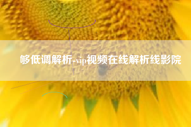 够低调解析-vip视频在线解析线影院