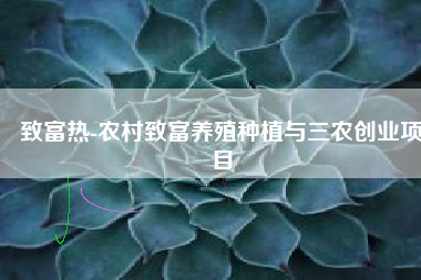 致富热-农村致富养殖种植与三农创业项目