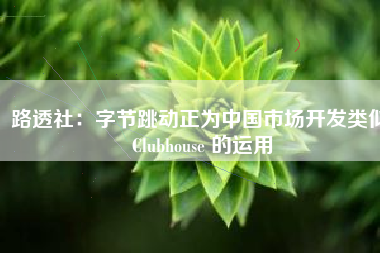 路透社：字节跳动正为中国市场开发类似 Clubhouse 的运用