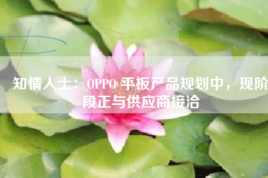 知情人士：OPPO 平板产品规划中，现阶段正与供应商接洽