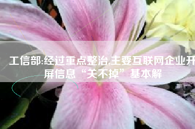 工信部:经过重点整治,主要互联网企业开屏信息“关不掉”基本解
