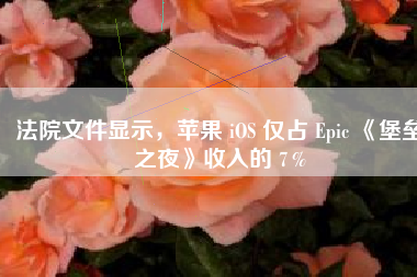 法院文件显示，苹果 iOS 仅占 Epic 《堡垒之夜》收入的 7％