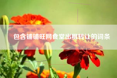 包含铺铺旺网食堂出租转让的词条
