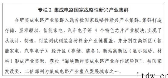 合肥:重点支持新型显示、集成电路、人工智能及高端软件等支柱产（合肥集成电路产业）