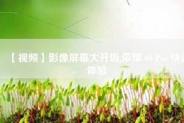 【视频】影像屏幕大升级,荣耀 60 Pro 快速体验