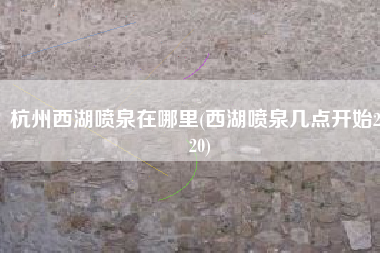 杭州西湖喷泉在哪里(西湖喷泉几点开始2020)