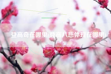 登高奇在哪里(登高八悲体现在哪里)