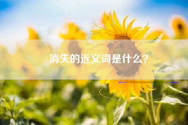 消失的近义词是什么？