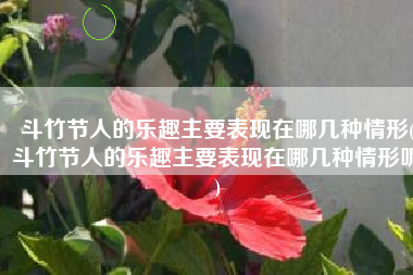 斗竹节人的乐趣主要表现在哪几种情形(斗竹节人的乐趣主要表现在哪几种情形呢)