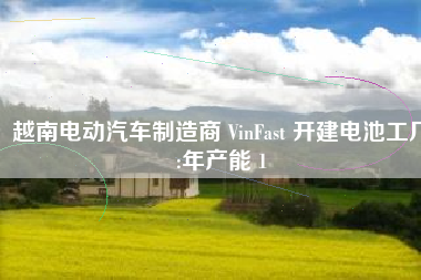 越南电动汽车制造商 VinFast 开建电池工厂:年产能 1