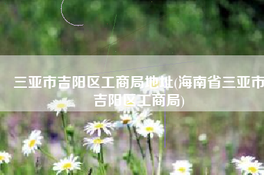 三亚市吉阳区工商局地址(海南省三亚市吉阳区工商局)