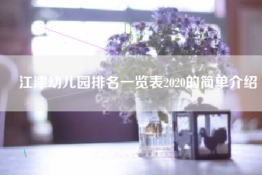 江津幼儿园排名一览表2020的简单介绍