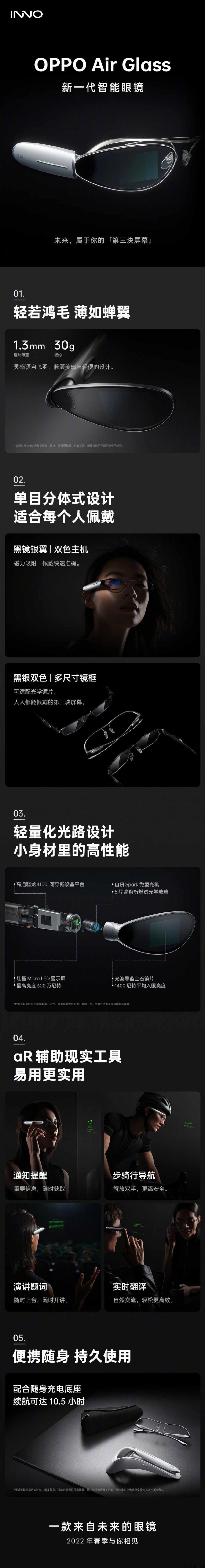 4999元,OPPO Air Glass 智能眼镜上架:AR