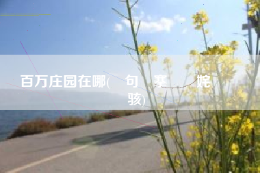 百万庄园在哪(鐧句竾搴勫洯姹夊牎鍋滀骇)