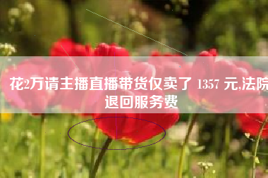 花2万请主播直播带货仅卖了 1357 元,法院:退回服务费