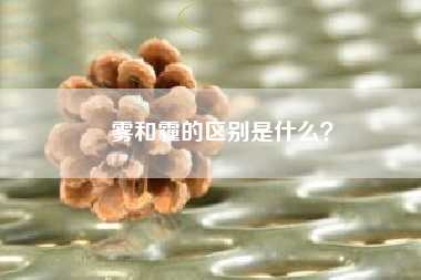 雾和霾的区别是什么？