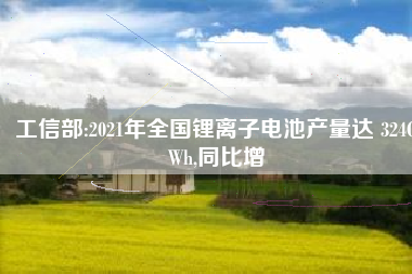 工信部:2021年全国锂离子电池产量达 324GWh,同比增