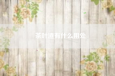 茶叶渣有什么用处