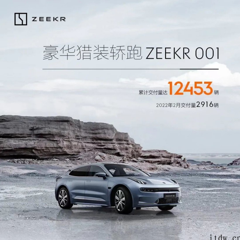 吉利旗下极氪 001 纯电汽车 2 月交付量达 2916 辆