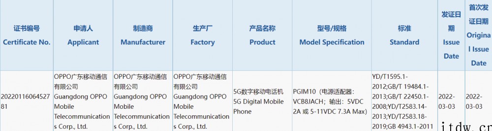 OPPO K10 系列新机入网:天玑 8000+80W 快充