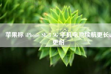 苹果称 iPhone SE 3 5G 手机电池续航更长、更耐