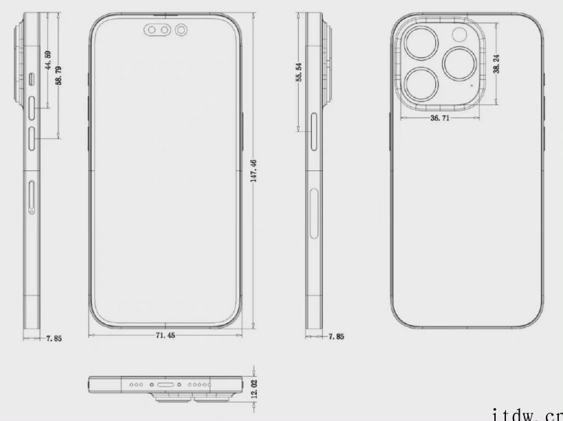 苹果 iPhone 14 Pro 清晰 CAD 原理图曝光: 苹果 iPhone 14 Pro 清晰 CAD 原理图曝光: