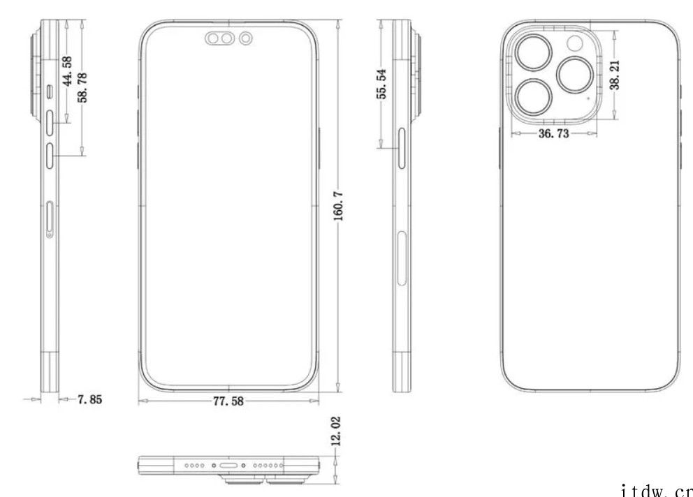 苹果iPhone 14 Pro Max 清晰 CAD 原理图