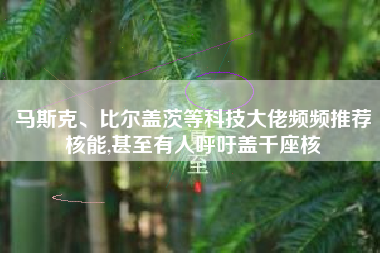 马斯克、比尔盖茨等科技大佬频频推荐核能,甚至有人呼吁盖千座核